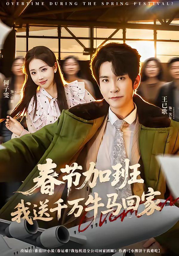春节加班，我送千万牛马回家海报